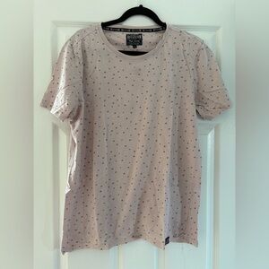 Tan Short Sleeve Tee with Heathered Texture